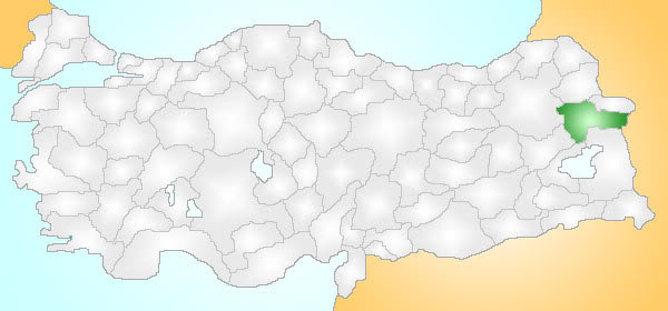 Agri Turkey Provinces locator