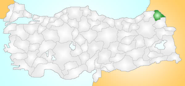 Ardahan Turkey Provinces locator