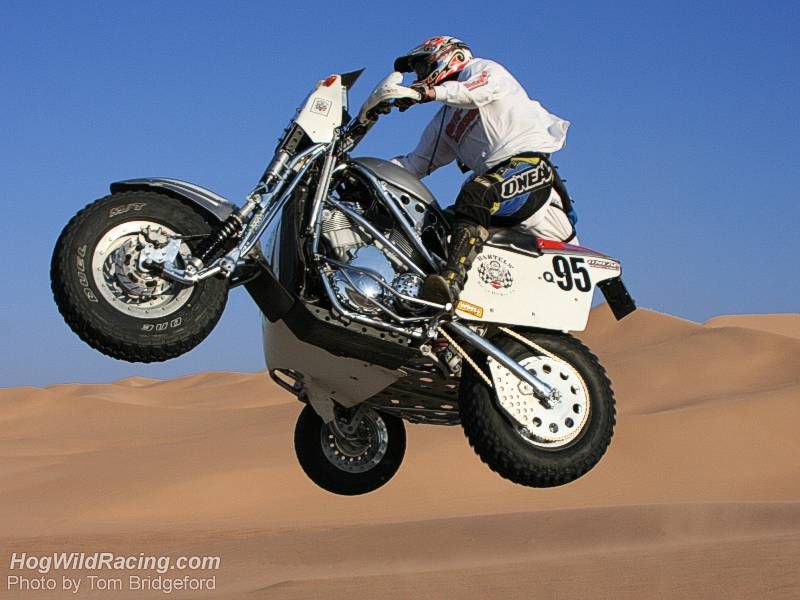 D 0028DAKAR -Flying a V-Rod sidecar in the desert sand dunes ready for Dakar Rally.jpg