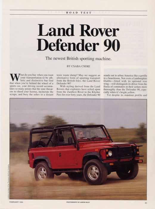 Land Rover D90 Car & Driver Review November 1994 - 1 of 4.jpg