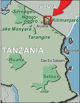 Map kilimanjaro