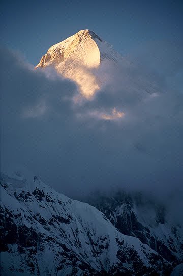 Peak of Khan Tengri at sunset